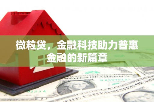钦北微粒贷，金融科技助力普惠金融的新篇章