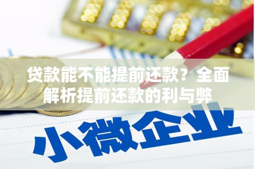 钦北贷款能不能提前还款？全面解析提前还款的利与弊