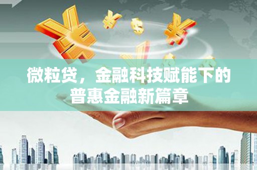钦北微粒贷，金融科技赋能下的普惠金融新篇章
