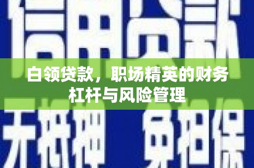 钦北白领贷款，职场精英的财务杠杆与风险管理