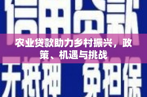 钦北农业贷款助力乡村振兴，政策、机遇与挑战