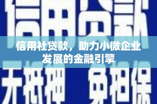 钦北信用社贷款，助力小微企业发展的金融引擎
