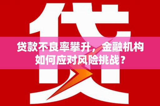 钦北贷款不良率攀升，金融机构如何应对风险挑战？