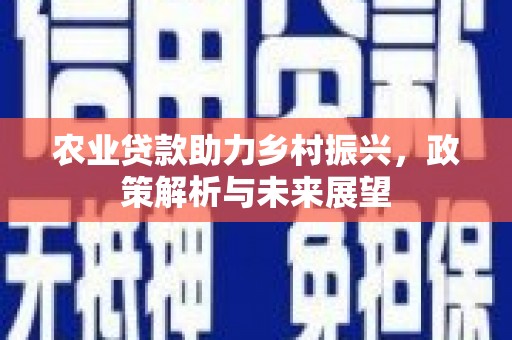 钦北农业贷款助力乡村振兴，政策解析与未来展望