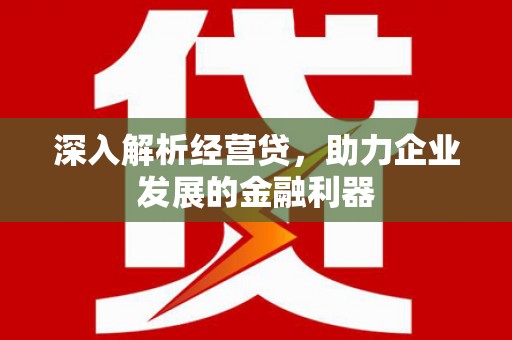 钦北深入解析经营贷，助力企业发展的金融利器