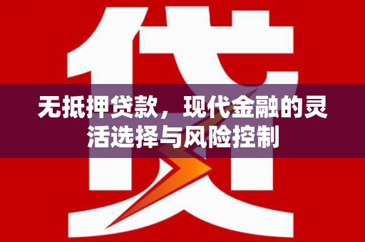 钦北无抵押贷款，现代金融的灵活选择与风险控制