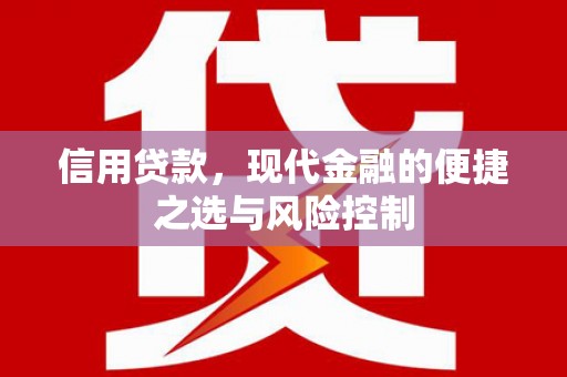 钦北信用贷款，现代金融的便捷之选与风险控制