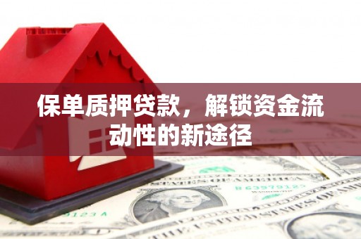 钦北保单质押贷款，解锁资金流动性的新途径