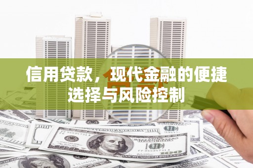 钦北信用贷款，现代金融的便捷选择与风险控制