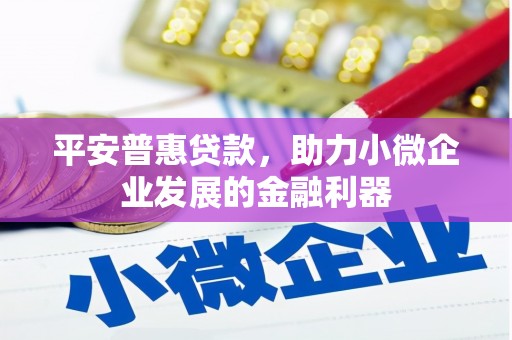 钦北平安普惠贷款，助力小微企业发展的金融利器