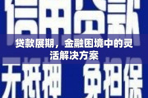 钦北贷款展期，金融困境中的灵活解决方案