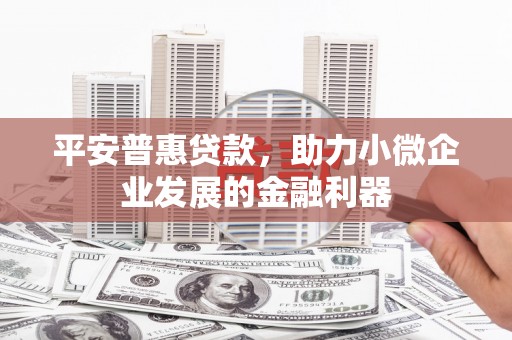 钦北平安普惠贷款，助力小微企业发展的金融利器