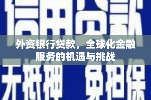 钦北外资银行贷款，全球化金融服务的机遇与挑战