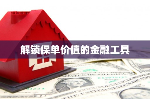 钦北解锁保单价值的金融工具