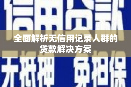 钦北全面解析无信用记录人群的贷款解决方案